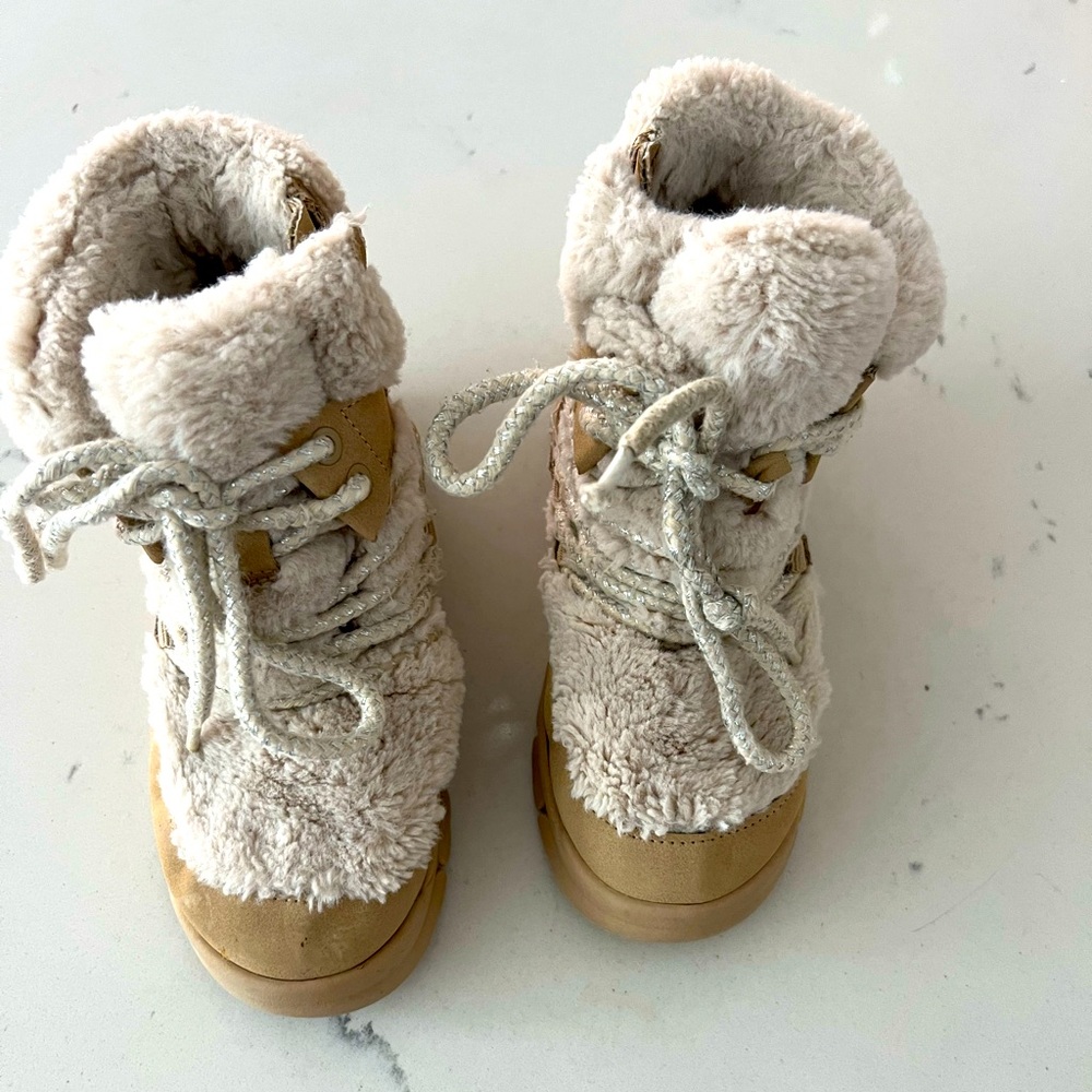 Zara Kids Tan and Cream Boots